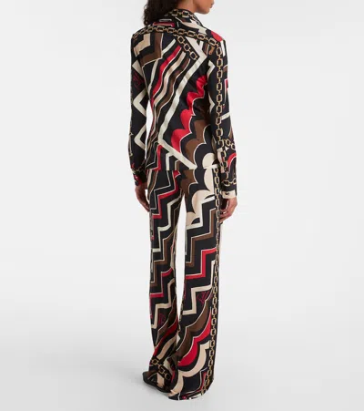 Pucci Istrice Satin Jersey Shirt In Multi