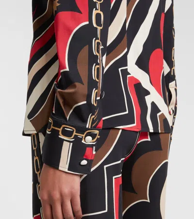 Pucci Istrice Satin Jersey Shirt In Multi