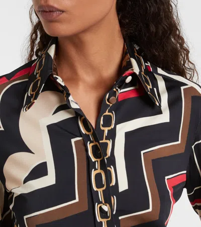 Pucci Istrice Satin Jersey Shirt In Multi