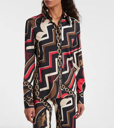 Pucci Istrice Satin Jersey Shirt In Multi