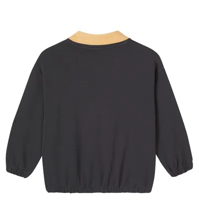 Mini Rodini Cotton Jersey Sweatshirt In Black