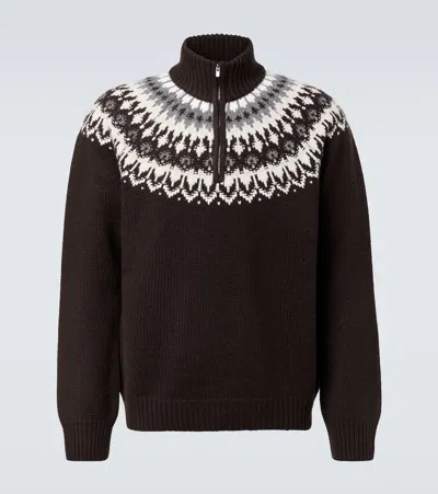 Arch4 Mr Saint Gervais Fair Isle Cashmere Sweater In Brown