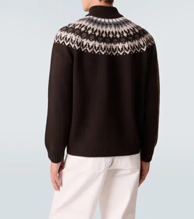 Arch4 Mr Saint Gervais Fair Isle Cashmere Sweater In Brown