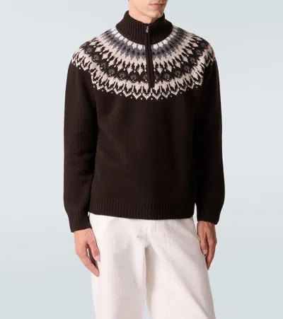 Arch4 Mr Saint Gervais Fair Isle Cashmere Sweater In Brown