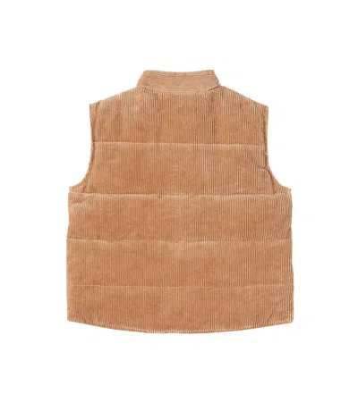 Vilebrequin Reversible Cotton Corduroy Puffer Vest In Brown