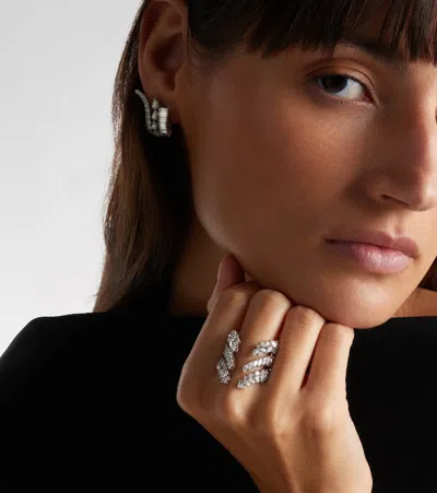 Yeprem Y-not 18kt White Gold Ring With Diamonds In Brown