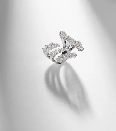 Yeprem Y-not 18kt White Gold Ring With Diamonds In Brown