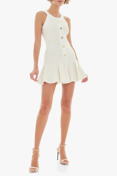 Black Halo Didi Tweed Minidress In Neutral