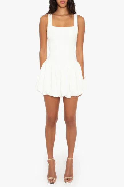 Black Halo Birdie Sleeveless Bubble Minidress In White