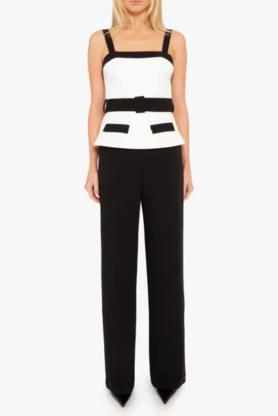 Black Halo Kyria Belted Wide Leg Jumpsuit