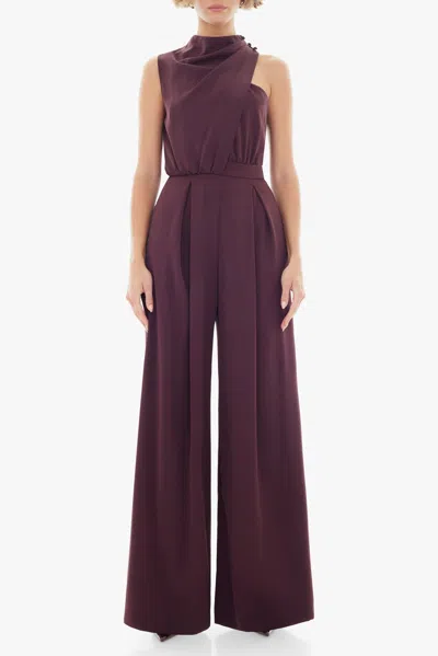 Black Halo Floella Wide Leg Jumpsuit In Red