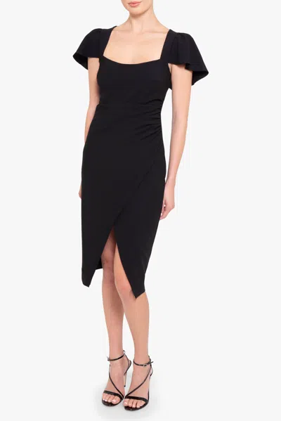 Black Halo Meredith Cutout Bodycon Faux-wrap Dress In Black