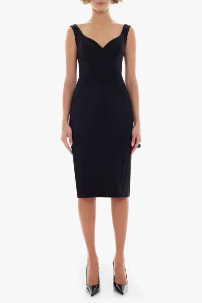Black Halo Sleeveless Sweetheart Midi Sheath Dress In Black