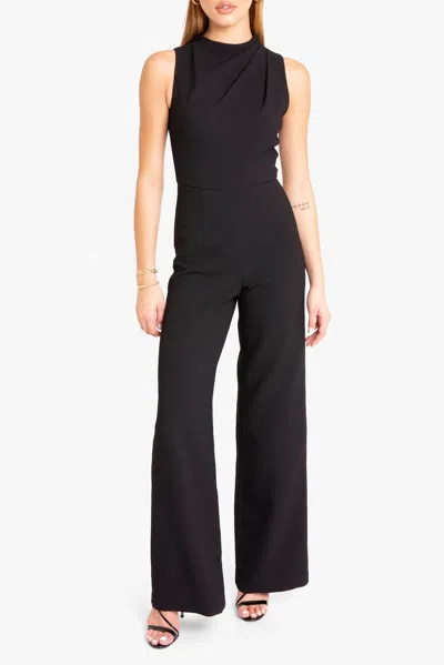 Black Halo Joaquin Wide-leg Halter Jumpsuit In Black