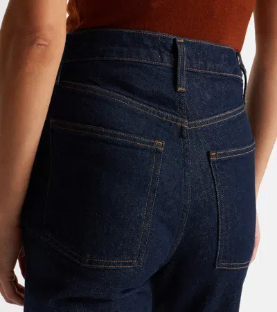 Agolde Harper Mid Rise Relaxed Straight Jeans In Reissue In Blue