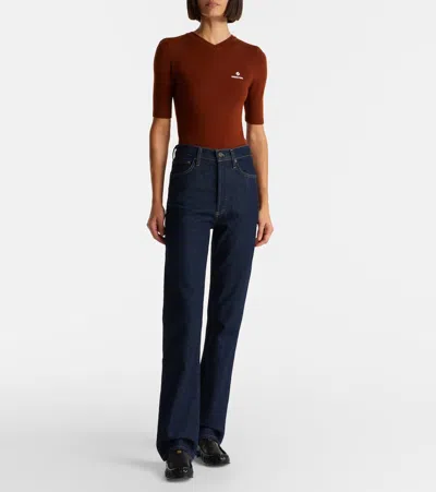 Agolde Harper Mid Rise Relaxed Straight Jeans In Reissue In Blue
