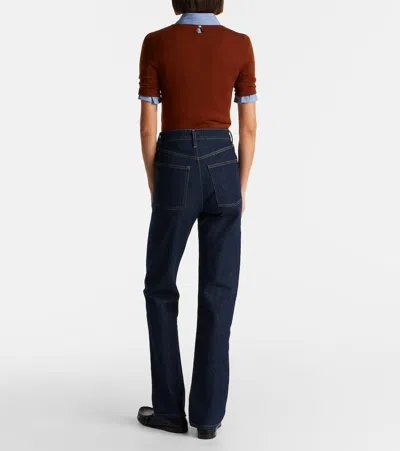 Agolde Harper Mid Rise Relaxed Straight Jeans In Reissue In Blue