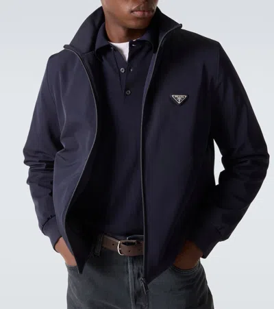 Prada Logo Track Jacket In Blue