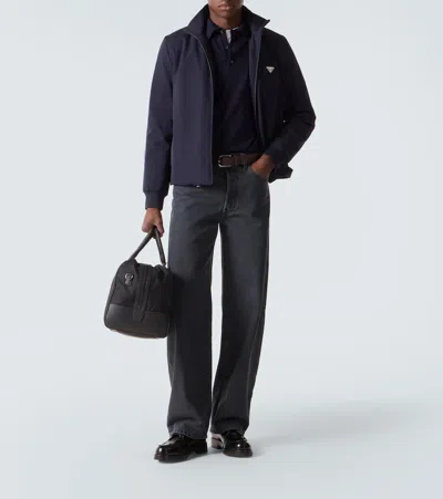 Prada Logo Track Jacket In Blue