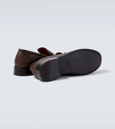 Acne Studios Boafer Python-effect Leather Loafers In Brown