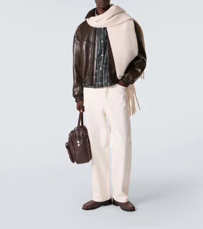 Acne Studios Boafer Python-effect Leather Loafers In Brown