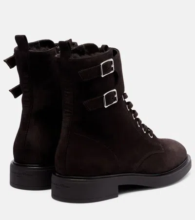 Gianvito Rossi Laced Ankle Boots In Brown