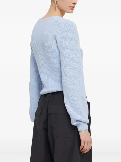 Hugo Boss U-neck Sweater In Blue