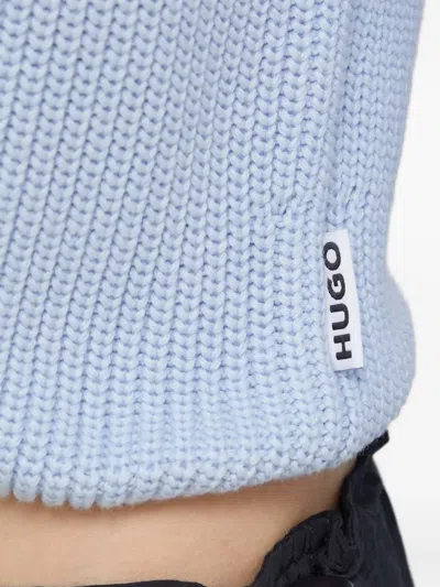 Hugo Boss U-neck Sweater In Blue