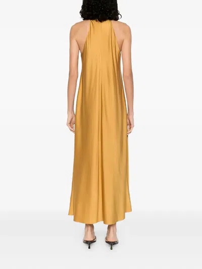 Forte Forte Halterneck Dress In Gold