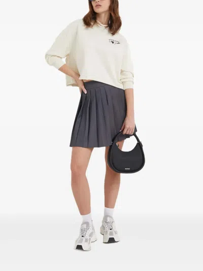 Hugo Boss Embroidered Hoodie In White