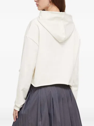 Hugo Boss Embroidered Hoodie In White