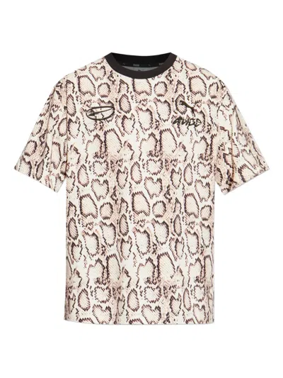 Puma Animal Print Logo T-shirt In Neutral