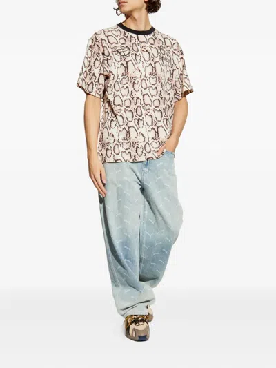 Puma Animal Print Logo T-shirt In Neutral