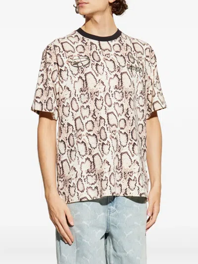 Puma Animal Print Logo T-shirt In Neutral