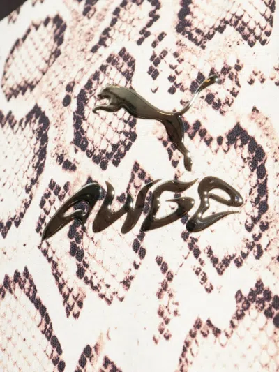 Puma Animal Print Logo T-shirt In Neutral