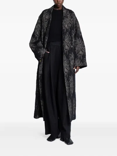 Uma Wang Paw Pleated Trousers In Black