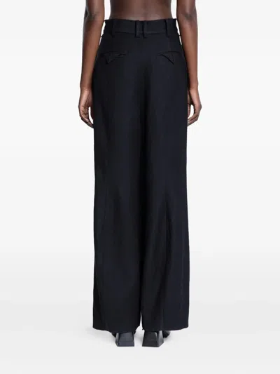 Uma Wang Paw Pleated Trousers In Black