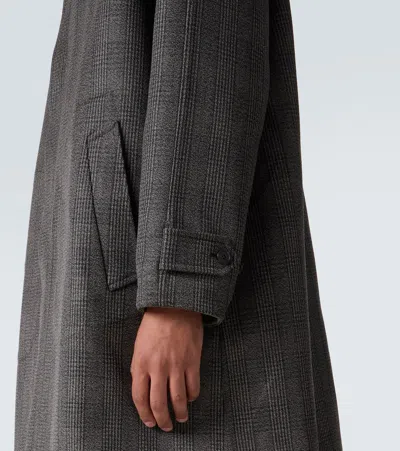 The Row Palo Plaid Wool And Silk Coat In Black