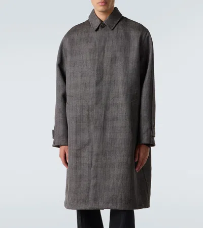 The Row Palo Plaid Wool And Silk Coat In Black