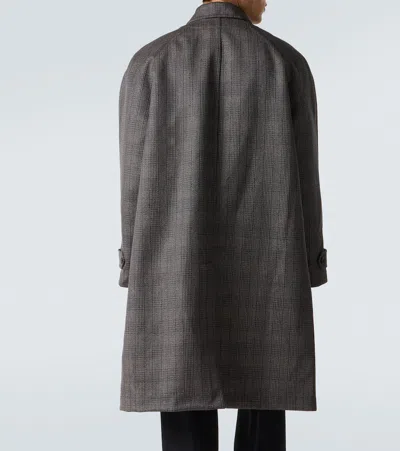 The Row Palo Plaid Wool And Silk Coat In Black