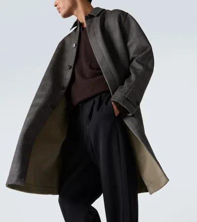 The Row Palo Plaid Wool And Silk Coat In Black