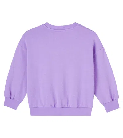 Mini Rodini Embroidered Cotton Jersey Sweatshirt In Purple