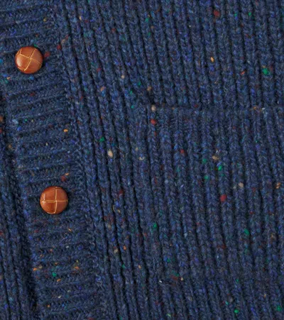 La Coqueta Axel Wool-blend Cardigan In Blue