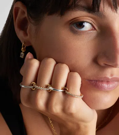 Spinelli Kilcollin Halley 18kt Gold And Sterling Silver Ring With Diamonds In Brown