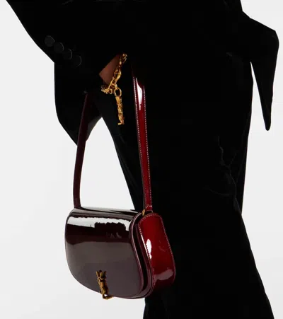 Saint Laurent Voltaire Mini Patent Leather Shoulder Bag In Red