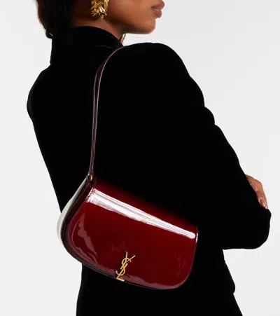 Saint Laurent Voltaire Mini Patent Leather Shoulder Bag In Red