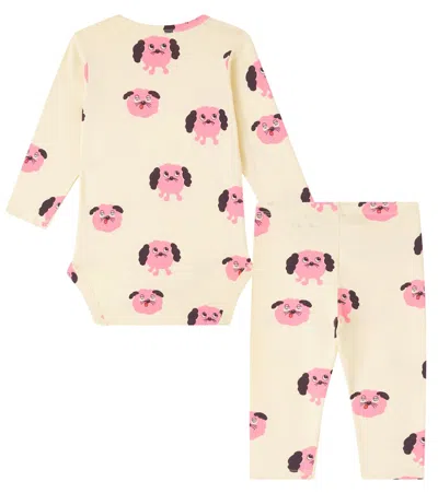 Mini Rodini Baby Printed Bodysuit And Pants Set In Neutral