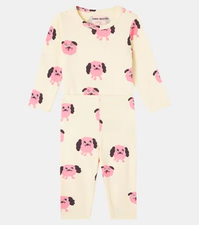 Mini Rodini Baby Printed Bodysuit And Pants Set In Neutral