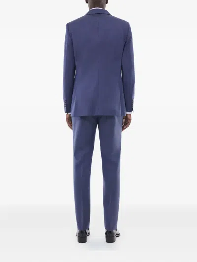 Fursac Virgin Wool Suit In Blue