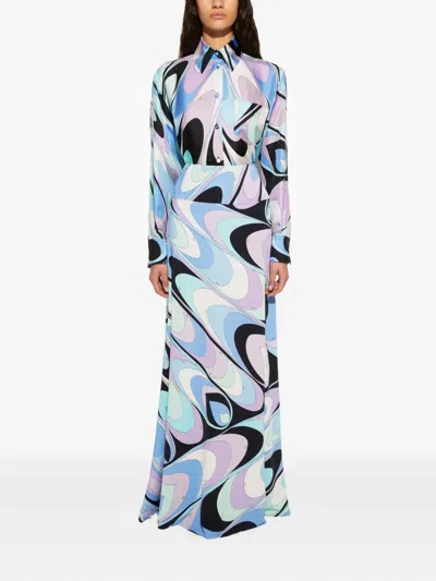 Pucci Onde-print Pocket Silk Shirt In Multi